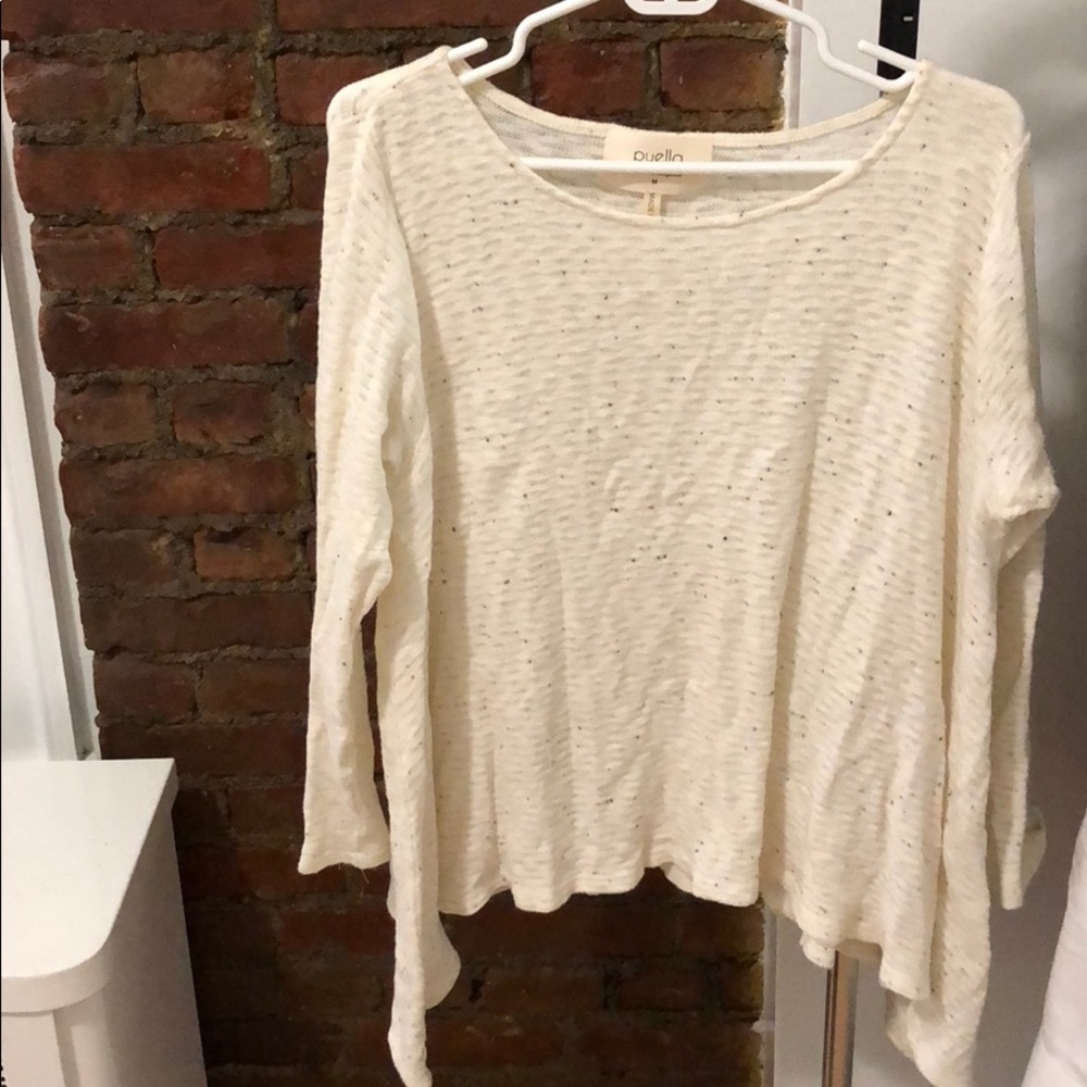 White Asymmetric Anthropologie Sweater